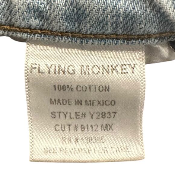 Flying Monkey Womens light wash distressed relaxed jeans Size 25 - Picture 6 of 7